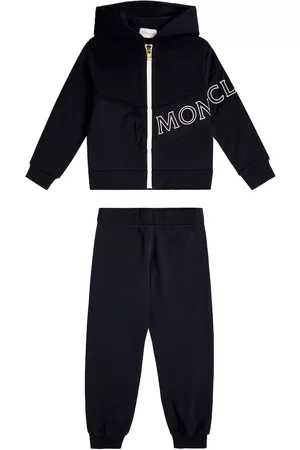 Moncler Kobieta Kurtki Bawełniane - Logo cotton zip-up jacket and sweatpants set