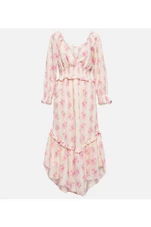 LOVESHACKFANCY Kobieta Sukienki Midi - Firefly floral cotton midi dress