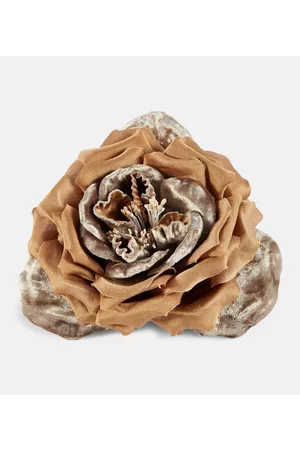 Saint Laurent Kobieta Broszki - Wild Rose velvet-trimmed brooch