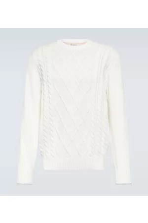 Brunello Cucinelli Swetry Bawelniane - Cable-knit cotton sweater