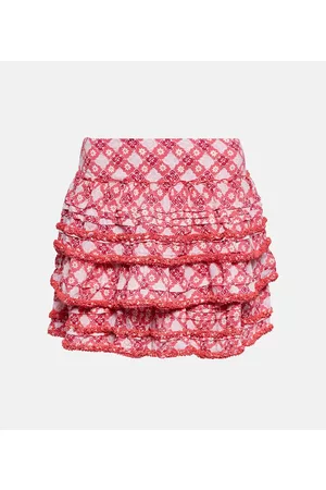 POUPETTE ST BARTH Kobieta Spódnice z nadrukiem - Bibi printed tiered miniskirt
