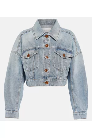ZIMMERMANN Kobieta Kurtki jeansowe - Raie cropped denim jacket