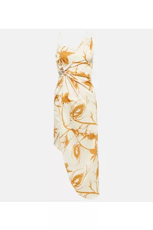 Jacques Wei Kobieta Sukienki asymetryczne - Asymmetric printed midi dress