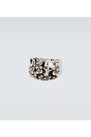 Alexander McQueen Pierścionki - Floral Skull ring
