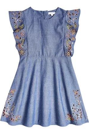 Chloé Kobieta Sukienki Bawełniane - Embroidered cotton chambray dress