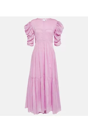 Isabel Marant Kobieta Sukienki Maxi - Puff-sleeve cotton and silk maxi dress
