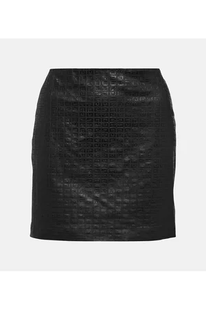 Givenchy Kobieta Spódnice skórzane - 4G embossed leather midi skirt
