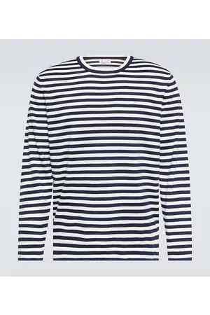 Brunello Cucinelli Swetry Bawelniane - Striped cotton sweater