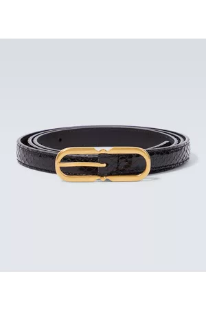 Saint Laurent Paski - Snake-effect leather belt