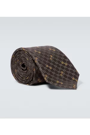 Gucci Mężczyzna Krawaty - GG Horsebit jacquard silk tie