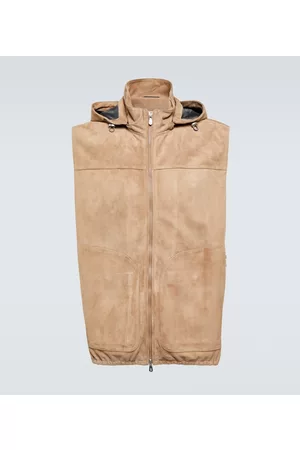 Brunello Cucinelli Kurtki skórzane - Suede vest