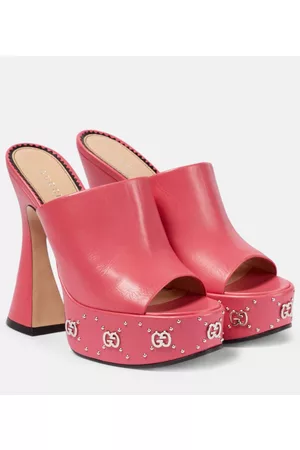 Gucci Kobieta Sandały - GG leather platform sandals