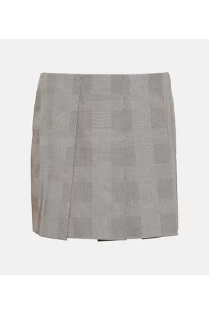 Sportmax Kobieta Spódnice plisowane - Checked pleated miniskirt