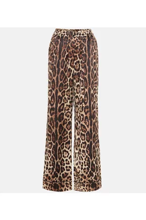 Dolce & Gabbana Kobieta Jedwabiu - Leopard-print silk pants
