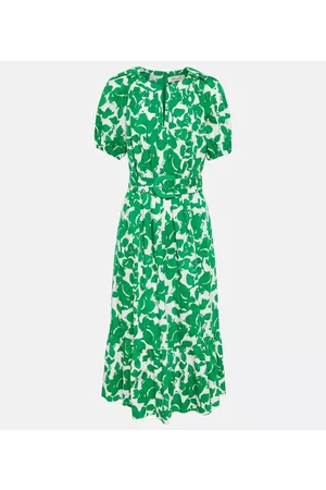 Diane von Furstenberg Kobieta Sukienki Midi - Lindy floral cotton midi dress