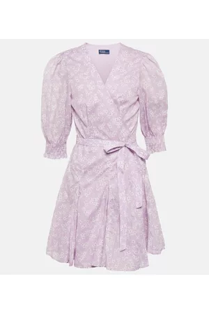 Ralph Lauren Kobieta Sukienki Bawełniane - Floral cotton wrap minidress