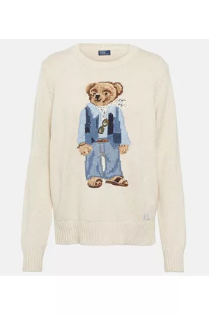 Ralph Lauren Kobieta Swetry Bawelniane - Polo Bear intarsia cotton sweater