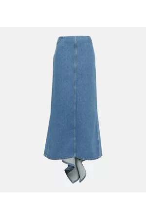 MAGDA BUTRYM Kobieta Długie - Asymmetrical denim maxi skirt