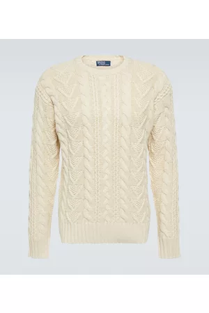 Ralph Lauren Swetry Bawelniane - Cable-knit cotton-blend sweater