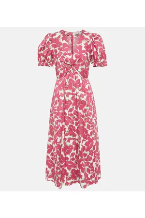 Diane von Furstenberg Kobieta Sukienki Midi - Heather floral cotton midi dress
