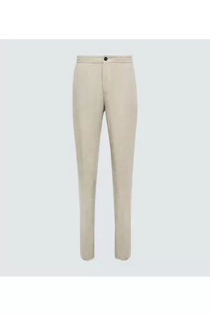 Z Zegna Rurki - Mid-rise slim linen pants