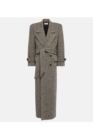 Saint Laurent Kobieta Płaszcze Oversize - Oversized wool-blend coat