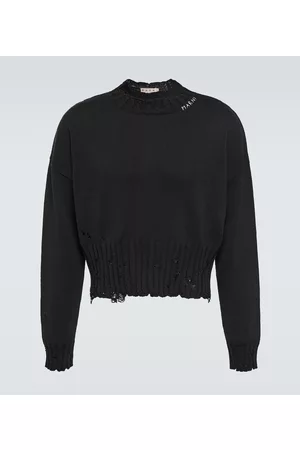 Marni Swetry Bawelniane - Distressed cotton sweater