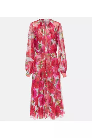 Oscar de la Renta Kobieta Sukienki koktajlowe i wieczorowe - Floral silk chiffon gown