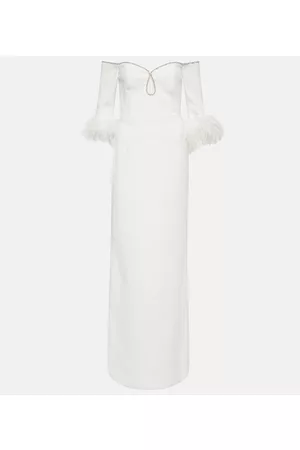 Rebecca Vallance Kobieta Sukienki koktajlowe i wieczorowe - Bridal Plume feather-trimmed crÃªpe gown