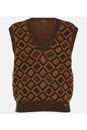 Acne Studios Kobieta Swetry Bawelniane - Face wool and cotton sweater vest