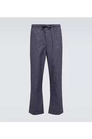 DEREK ROSE Spodnie - Checked cotton pajama pants