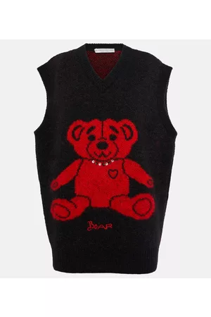 Alessandra Rich Kobieta Tank topy - Bear wool-blend vest