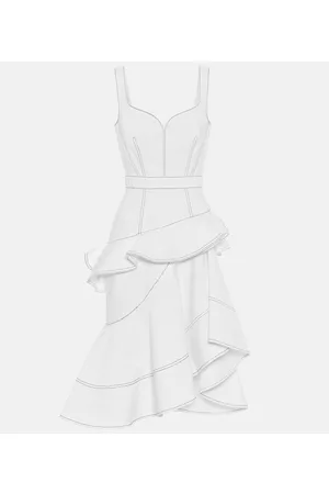 Alexander McQueen Kobieta Sukienki asymetryczne - Asymmetric denim midi dress