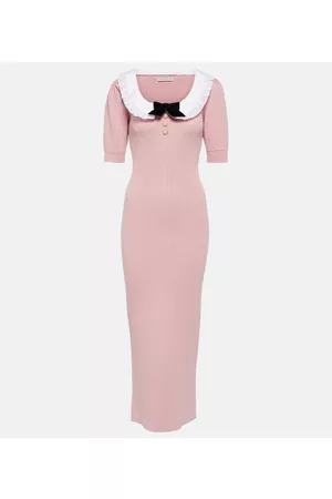 Alessandra Rich Kobieta Sukienki Midi - Embellished cotton-blend midi dress