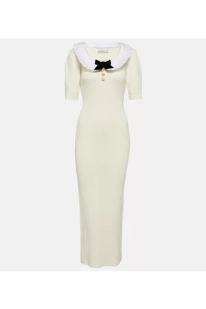 Alessandra Rich Kobieta Sukienki Dzianinowe - Knitted cotton midi dress