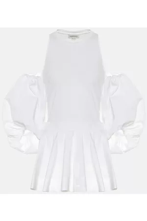 Alexander McQueen Kobieta Bez ramiączek - Off-shoulder cotton-poplin top