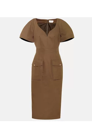 Alexander McQueen Kobieta Sukienki Midi - Cotton midi dress