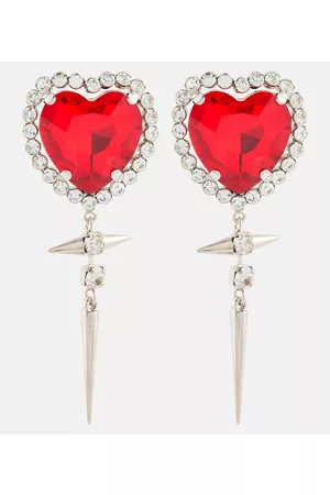 Alessandra Rich Kobieta Kolczyki - Embellished heart earrings