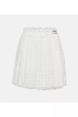 Balmain Kobieta Spódnice plisowane - Pleated tweed miniskirt