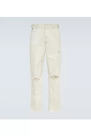 UNDERCOVER Straight - Distressed straight-leg cotton pants