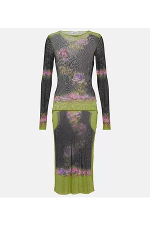Jean Paul Gaultier Kobieta Sukienki z nadrukiem - Flower Collection printed midi dress