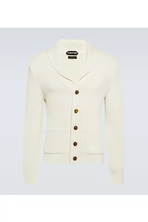 Tom Ford Swetry i Pulowery - Ribbed-knit wool and silk cardigan