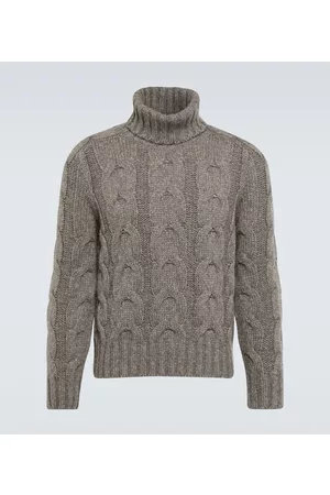 Tom Ford Swetry i Pulowery - Cable-knit wool-blend sweater