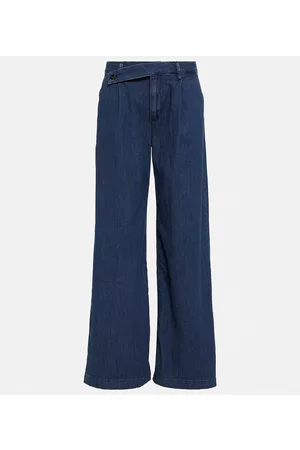 AG Jeans Kobieta Szerokie - Asymmetric mid-rise wide jeans