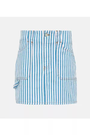 Ganni Kobieta Spódnice mini - Striped denim mini skirt