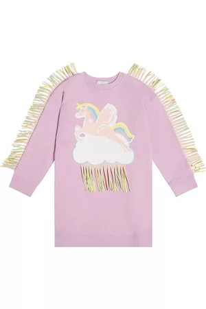 Stella McCartney Kobieta Sukienki Bawełniane - Fringed cotton jersey dress