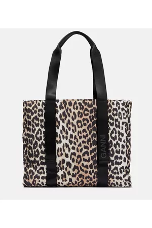Ganni Kobieta Torebki - Leopard-print tote bag