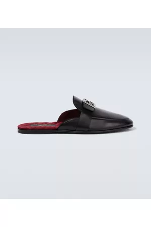 Dolce & Gabbana Kapcie - Logo leather slippers