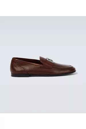 Dolce & Gabbana Mokasyny - Logo leather loafers