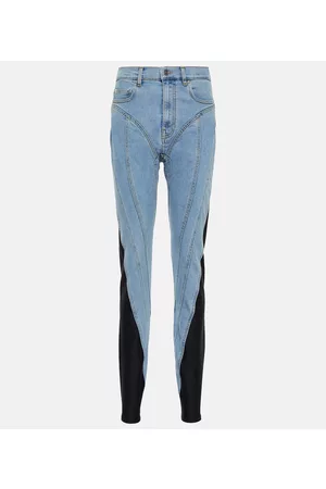 MUGLER Kobieta Skinny - Spiral paneled skinny jeans